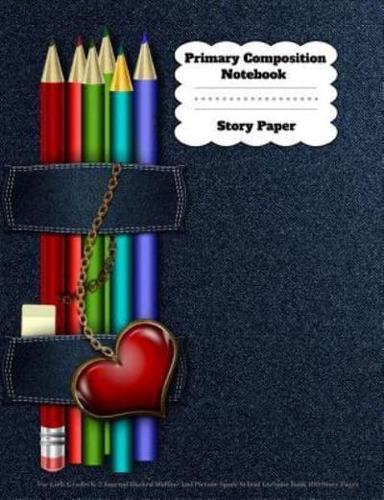 Primary Composition Notebook Story Paper for Girls Grades K-2 Journal Dashed Midline and Picture Space School Exercise Book 100 Story Pages