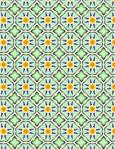 Flower Mosaic Tile Notebook - Wide Ruled