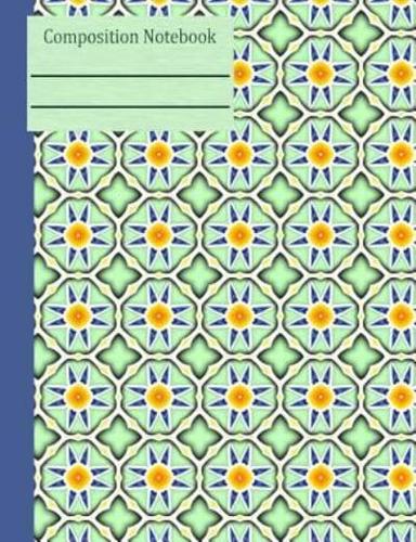 Flower Mosaic Tile Composition Notebook - Wide Ruled