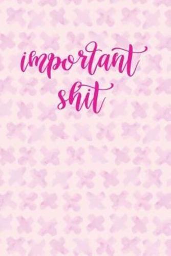 2019 Daily Planner Important Shit Pink Design Pattern 384 Pages