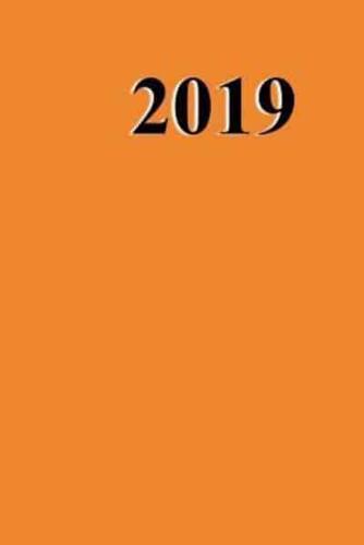 2019 Daily Planner Orange Color Simple Plain Orange 384 Pages