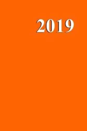2019 Weekly Planner Safety Orange Color 134 Pages