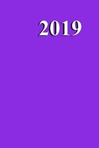 2019 Weekly Planner Violet Color Simple Plain Violet 134 Pages