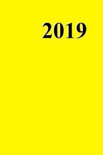 2019 Weekly Planner Yellow Color Simple Plain Yellow 134 Pages