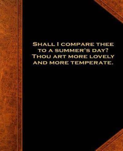 Shakespeare Quote Summer Day Sonnet School Composition Book 130 Pages