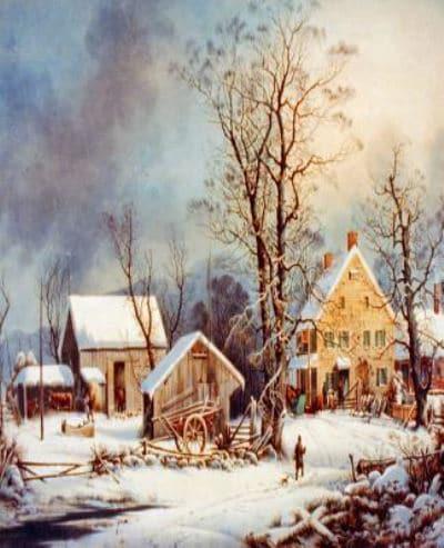Vintage Winter in the Country School Comp Book 130 Pages