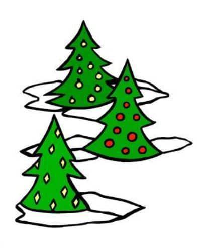 Snowy Christmas Trees Evergreens School Comp Book 130 Pages