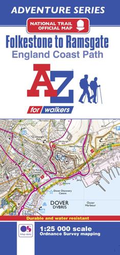 England Coast Path Folkestone to Ramsgate A-Z Adventure Map