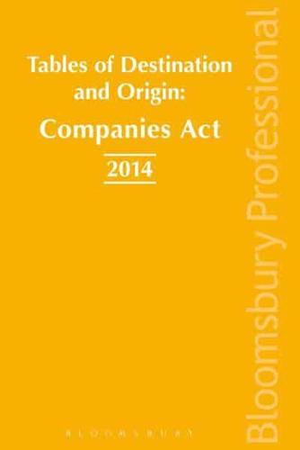 Tables of Destination and Origin - Companies Act 2014