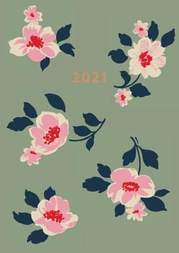 Cath Kidston: A6 Khaki Dusk Floral 2021 Diary