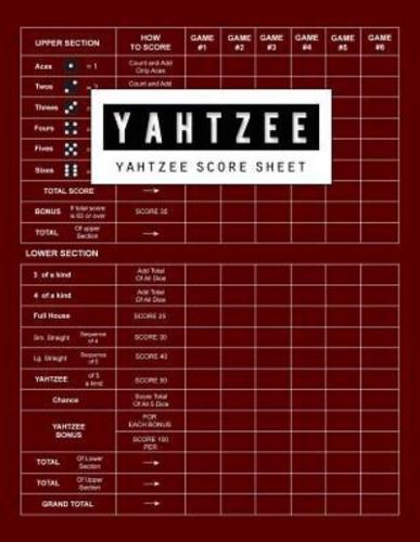 Yahtzee Scoresheet