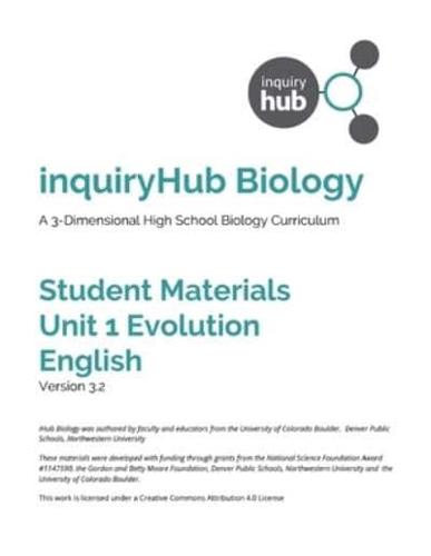 Student Materials for Ihub Biology Unit 1 Evolution