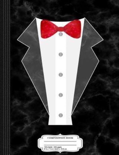 Valentines Day Heart Bow Tie Tuxedo Costume Composition Notebook