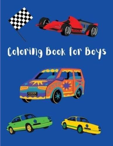 Coloring Book for Boys : Cool Cars and Vehicles   Age + 3   Fun Coloring Book for Early Learning