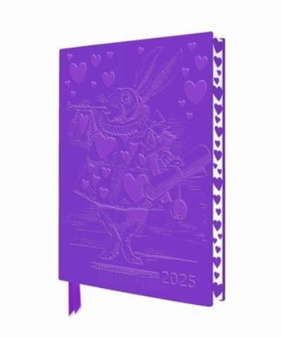 Alice in Wonderland 2025 Artisan Art Vegan Leather Diary Planner - Page to View With Notes