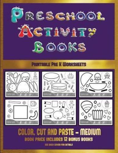 Printable Pre K Worksheets (Preschool Activity Books - Medium): 40 black and white kindergarten activity sheets designed to develop visuo-perceptual skills in preschool children.