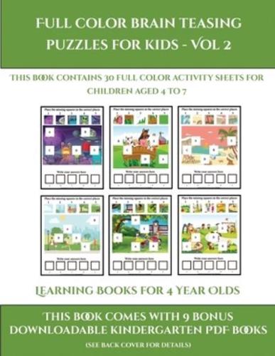 Learning Books for 4 Year Olds (Full color brain teasing puzzles for kids - Vol 2)    : This book contains 30 full color activity sheets for children aged 4 to 7