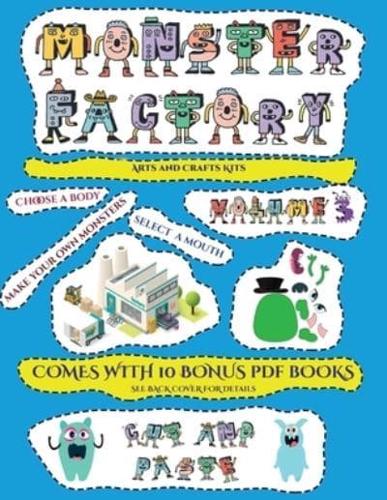 Arts and Crafts Kits (Cut and paste Monster Factory - Volume 3) : This book comes with collection of downloadable PDF books that will help your child make an excellent start to his/her education. Books are designed to improve hand-eye coordination, develo