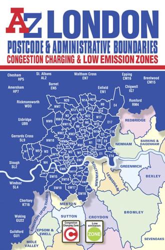 London A-Z Postcode and Administrative Boundaries Map