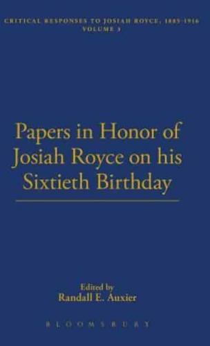 Papers in Honor of Josiah Royce