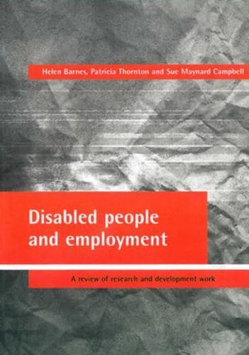 Disabled People and Employment