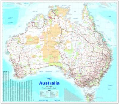 Australia - Large (Packaged in Clear Plastic Tubes). Laminated