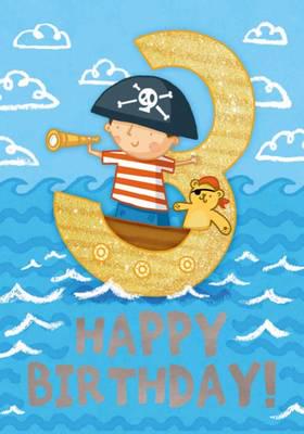 Pirates (Age 3) - Happy Birthday Card-Book