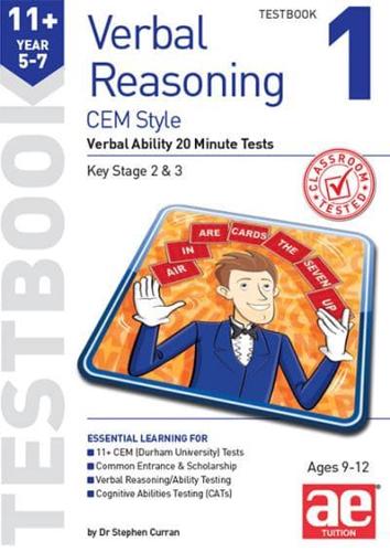 11+ Verbal Reasoning Year 57 CEM Style Testbook 1