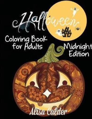 Halloween Adult Coloring Black Background