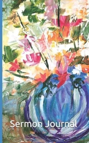 Sermon Journal - Blue Vase With Spring Flowers
