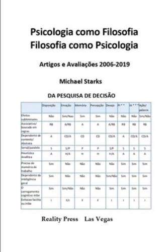 Psicologia Como Filosofia Filosofia Como Psicologia -- Artigos E Avaliações 2006-2019