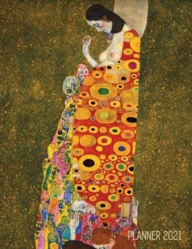 Gustav Klimt Weekly Planner 2021: Hope II   Artistic Art Nouveau Daily Scheduler   With January - December Year Calendar (12 Months)   Beautiful Artsy Yellow Red & Gold Jugendstil Modern Art   Monthly Agenda for Appointments, School, Office & Work