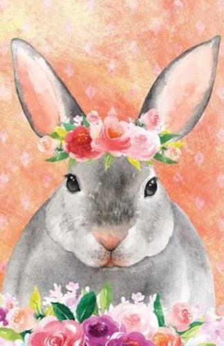 Journal Notebook for Animal Lovers Rabbit in Flowers