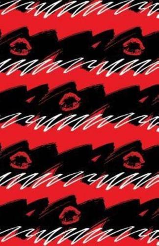 Journal Notebook Red Lips - Abstract Red and Black Pattern