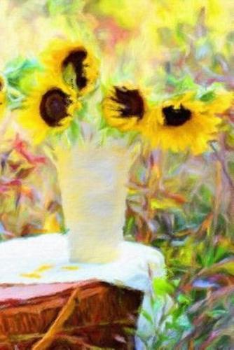 Sunflower Picnic - Blank Notebook