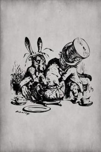 Alice in Wonderland Vintage Bullet Dot Grid Journal - Mad Hatter's Tea Party (Grey)
