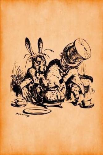 Alice in Wonderland Vintage Bullet Dot Grid Journal - Mad Hatter's Tea Party (Orange)