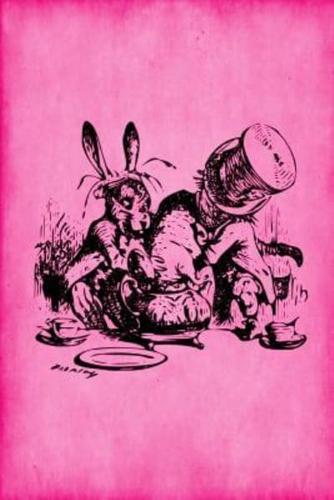Alice in Wonderland Vintage Bullet Dot Grid Journal - Mad Hatter's Tea Party (Pink)