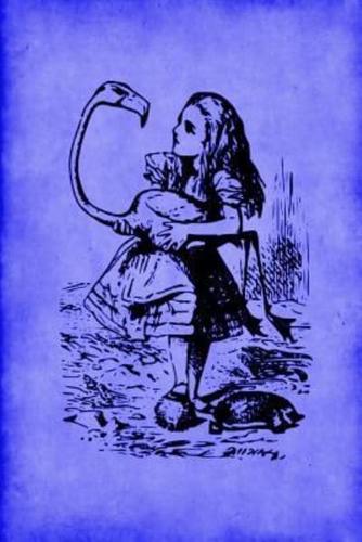 Alice in Wonderland Vintage Bullet Dot Grid Journal - Alice and the Flamingo (Blue)