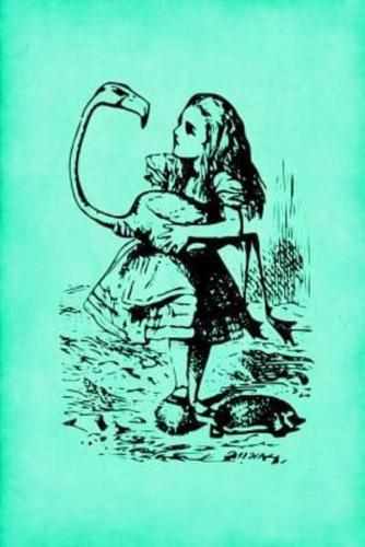 Alice in Wonderland Vintage Bullet Dot Grid Journal - Alice and the Flamingo (Green)