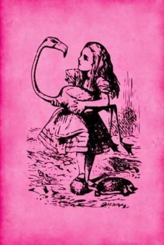 Alice in Wonderland Vintage Bullet Dot Grid Journal - Alice and the Flamingo (Pink)
