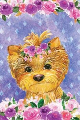 Journal Notebook for Dog Lovers Yorkshire Terrier in Flowers 1