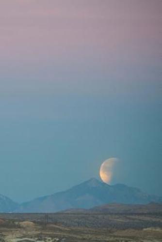 Moon Rises Desert Sky Science Journal