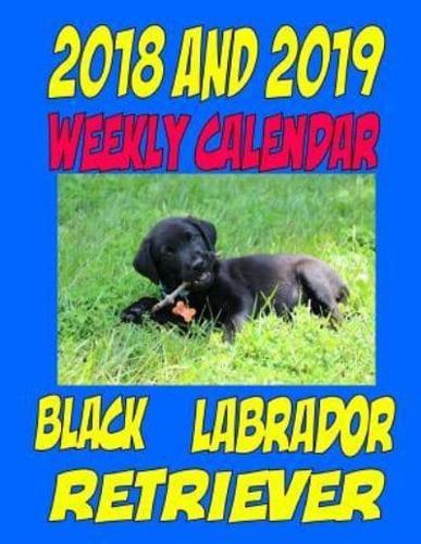 2018 and 2019 Weekly Calendar Black Labrador Retriever