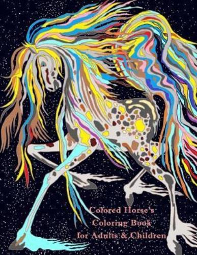 Colored Horse's Coloring Book for Adults & Children
