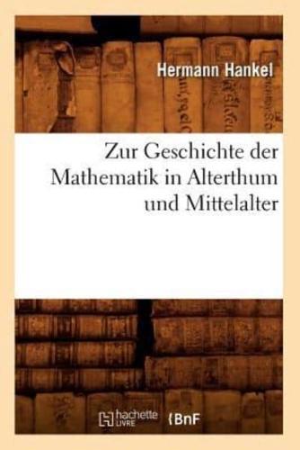 Zur Geschichte der Mathematik in Alterthum und Mittelalter (Éd.1874)