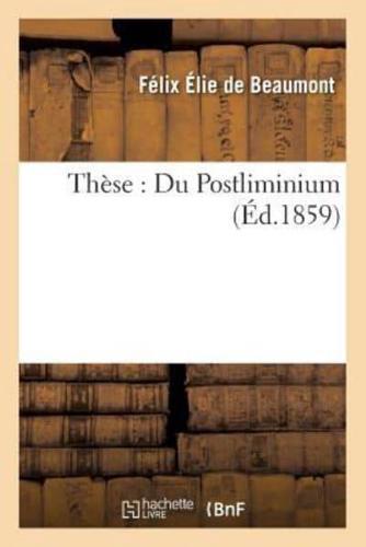 Thèse : Du Postliminium