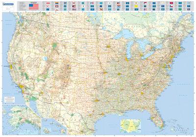 U.S.A. -Michelin Rolled & Tubed Wall Map Encapsulated
