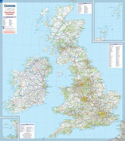 Great Britain & Ireland - Michelin Rolled & Tubed Wall Map Paper