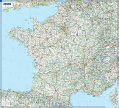 France - Michelin Rolled & Tubed Wall Map Encapsulated